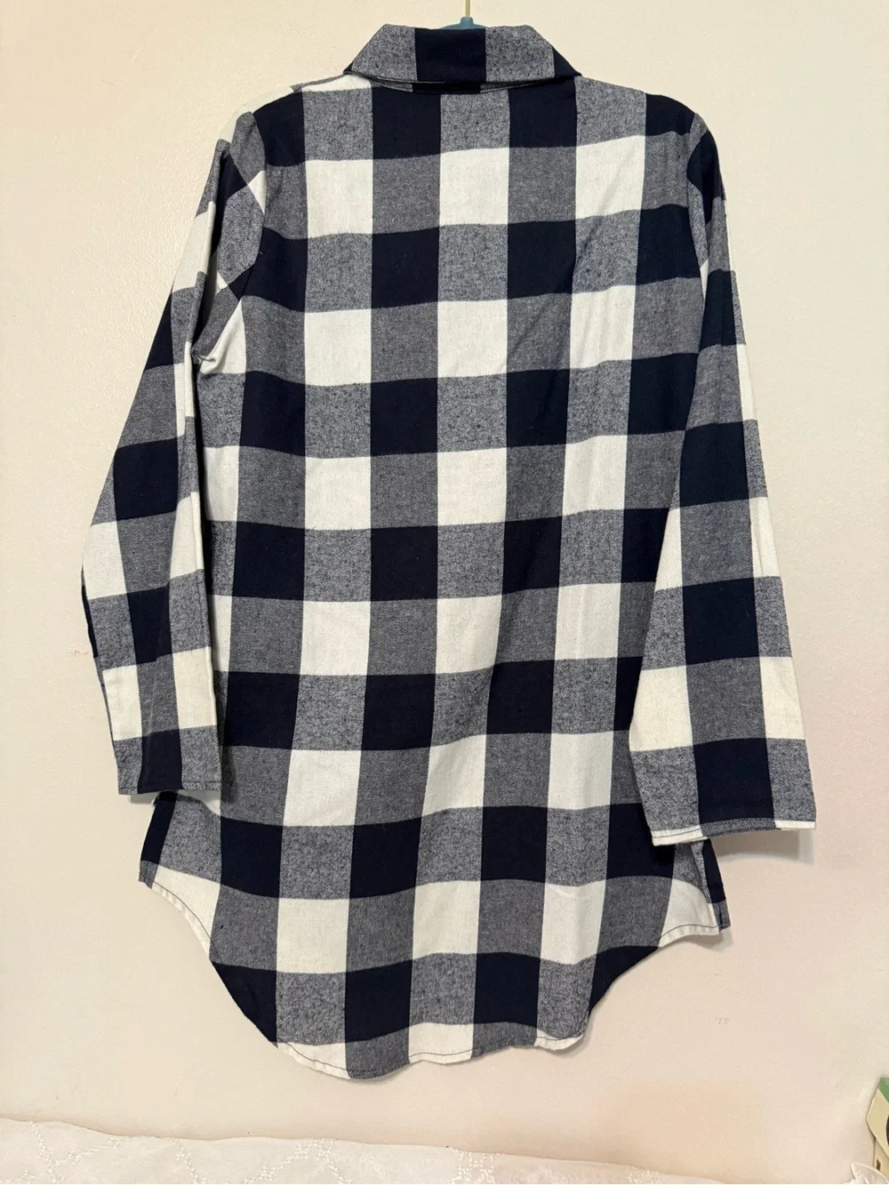 Black and White Buffalo Plaid Button-Down Tunic Top - Picture 4 of 7